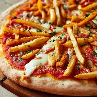 Pizza con patatine fritte