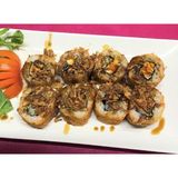 100. California de salmón con Salsa de anguila (8 pzs.)