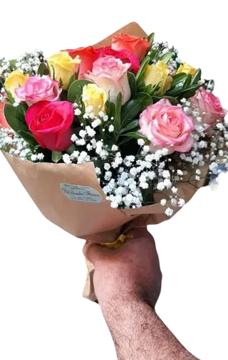 Bouquet tondo roselline mix