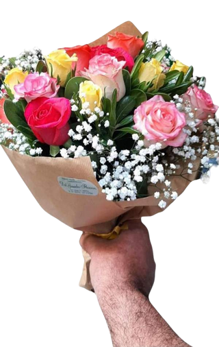 Bouquet tondo roselline mix