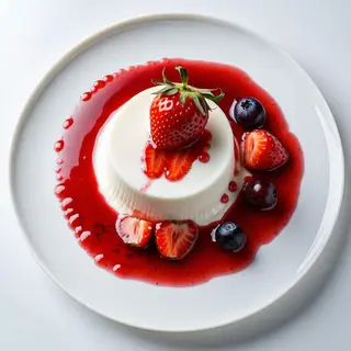 Panna cotta con salsa ai frutti di bosco
