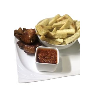 Fried Yam and Chicken with Pepper Sauce