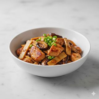 143 - Pollo funghi e bambù 双冬鸡片