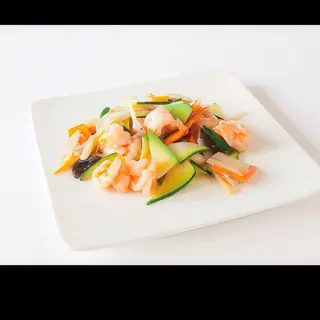 Gamberi con verdure