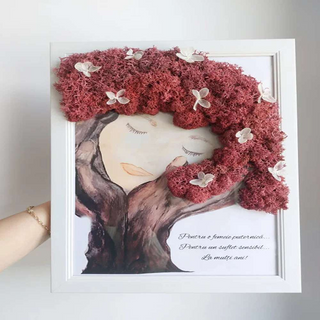 Tablou cu licheni Pentru o femeie puternica - 20x30