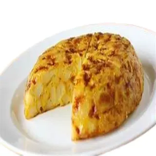 Tortilla de patatas con pan con tomate