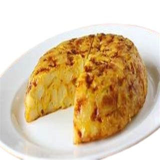 Tortilla de patatas con pan con tomate