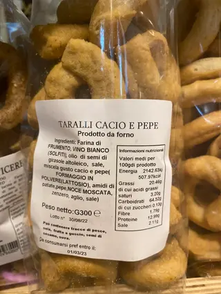Taralli cacio e pepe 300 g