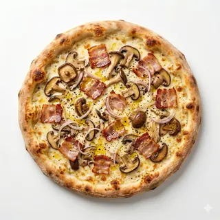 Pizza Sin Tomate Carbonara (Mediana)