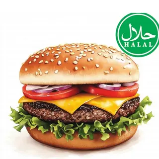 Halal beef cheese burger maxi