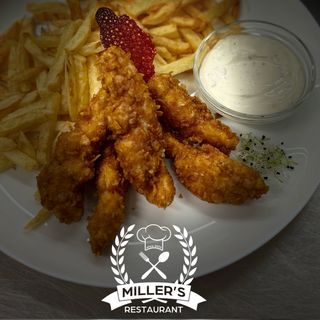 Crispy de pui , cartofi prăjiţi +sos Miller's 