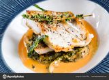 Grilled Fish Fillet in Herb Sauce
