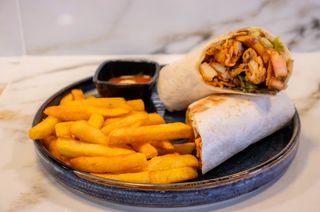 Crispy Chicken Wrap with Fries