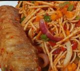 Spaghetti with veggies and turkey 