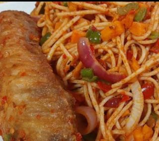 Spaghetti with veggies and turkey 
