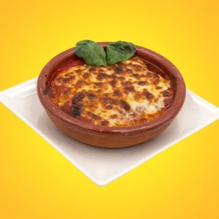 Milanesa 4 formaggi con patatas fritas