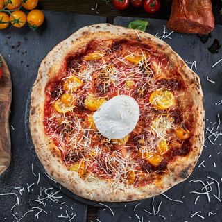 Burrata con 'nduja e Piennolo del Vesuvio