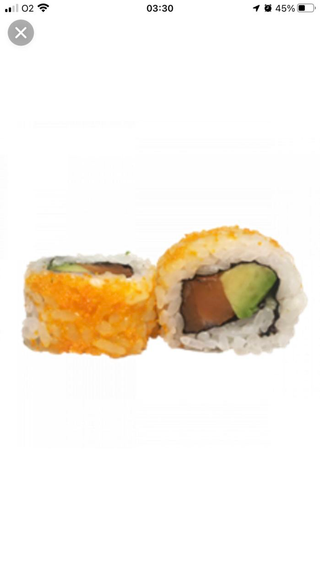 California De Salmón Con Aguacate Y Masago (8 Pzs.)