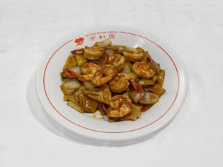 Gambas con salsa de ostras