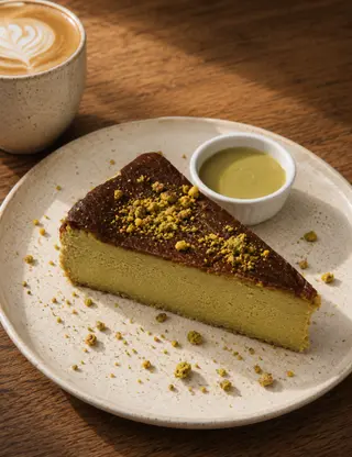 ფისტის ჩიზქეიქი / Pistachio Basque Cheesecake 