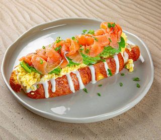 Ciabatta with salted salmon 