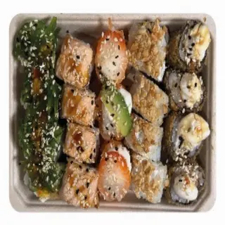 Caixa com Sushi Misto frito e Amendoim(A10)