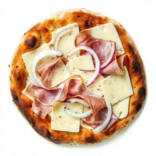 Bianca con mozzarella e prosciutto cotto