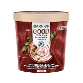 Coloración Permanente Rojo Granada. Garnier Good 6.6