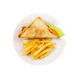 Sándwich mixto con patatas fritas