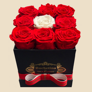 Cutie Patrata Cu Trandafiri Criogenati Rosii