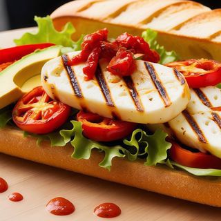 Halloumi Y Red Pepper Bocadillo