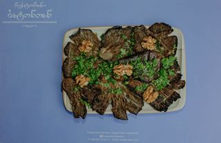 კალმახა სოკოს მწვადი გომბორიდან