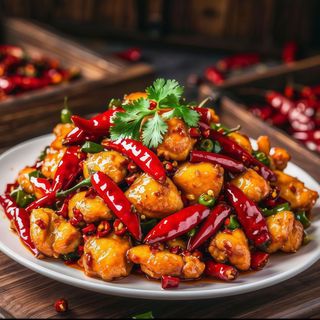 辣子鸡Pollo con picante