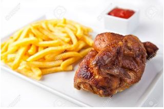 1 Pollo Asado Con Patatas , salsa casera 