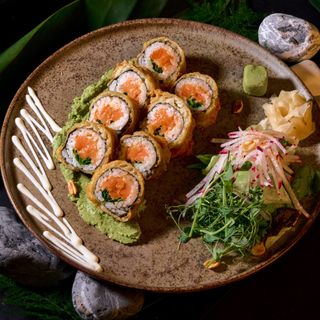 თბილი როლი ორაგული ჰუმუსი 