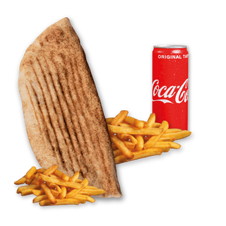 Rollo Amerykańskie wege (średnie), frytki, Coca Cola 0.33l