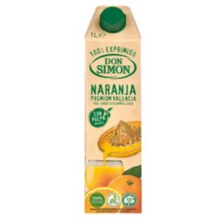 Zumo de Naranja Exprimido con Pulpa Don Simón Brik 1 L.