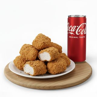 Pollo fritto 2 pezzi + Lattina Coca-Cola