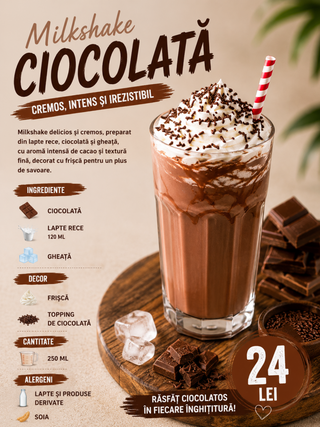 Milkshake de Ciocolată – 250 ml