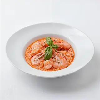 Risotto Con Gambas y tomate