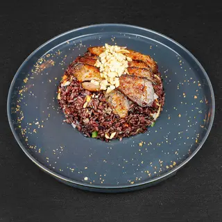 6D- Arroz tostado con Carne Asada