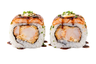 Uramaki de Salmão e Tempura de Camarão (4 unidades)