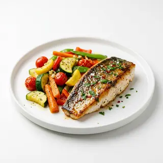 Branzino piccante con verdure miste