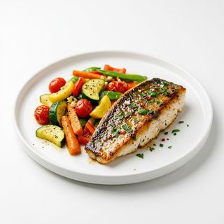Branzino piccante con verdure miste