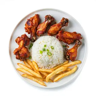 Menú Arroz Y Alitas De Pollo (5 Uds.)