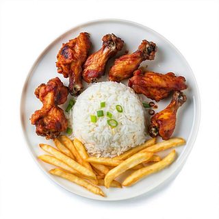 Menú Arroz Y Alitas De Pollo (5 Uds.)