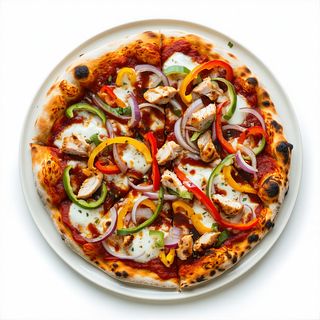 Pizza cu pui si sos Bbq mica