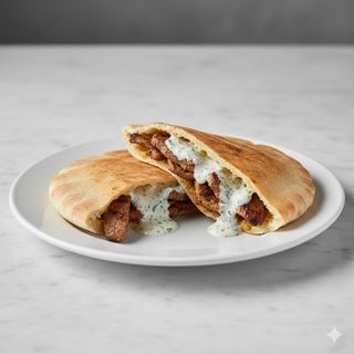 Kebab Pan De Pita Solo Carne Y Salsa