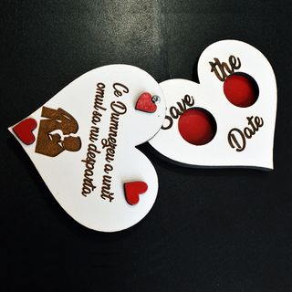 Cutie de verighete gravata "save the date"