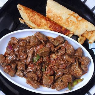 Wet fry ox-tail liver